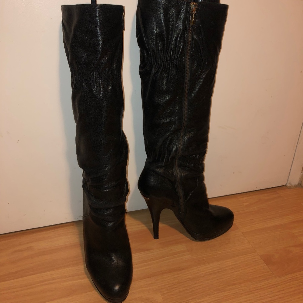 Michael Kors Tall Black Leather Boots